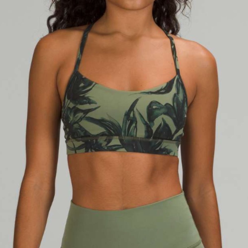 Lululemon Flow Y Bra Botanical Bloom Sports Bra